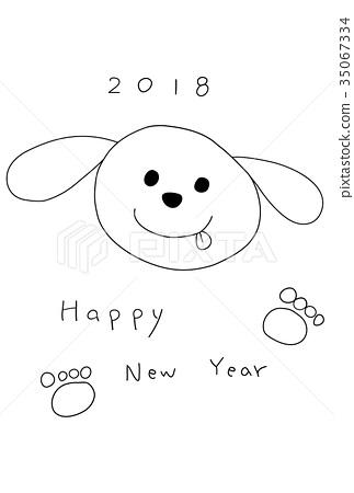 2018新年贺卡简笔画狗