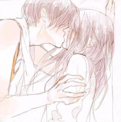 女壁咚男二次元情侣头像唯美