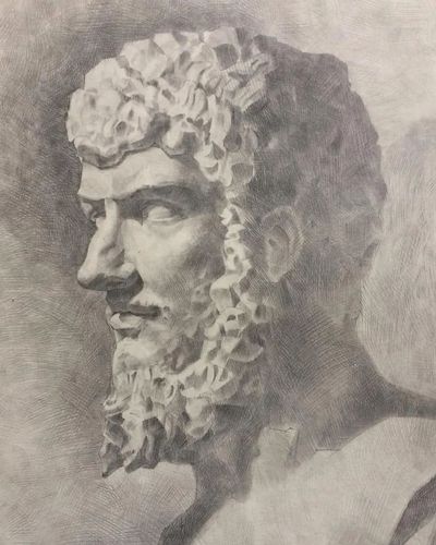 俄罗斯的素描石膏像作品_素描大师_零二七艺考