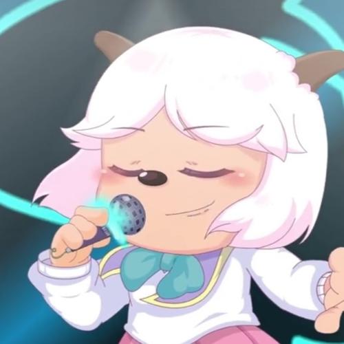 原创喜羊羊善良的暖羊羊也被拟人化紫发形象少女感十足