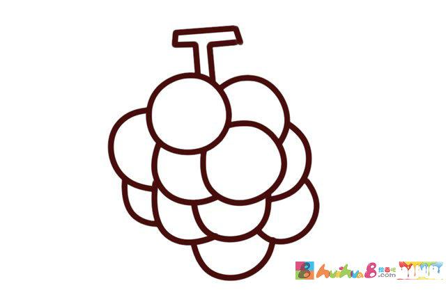 彩色精致的葡萄简笔画图片素材