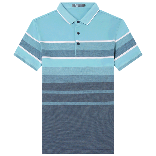 南极人爸爸短袖t恤男夏中年男士条纹纯棉衣服中老年爷爷薄款夏装