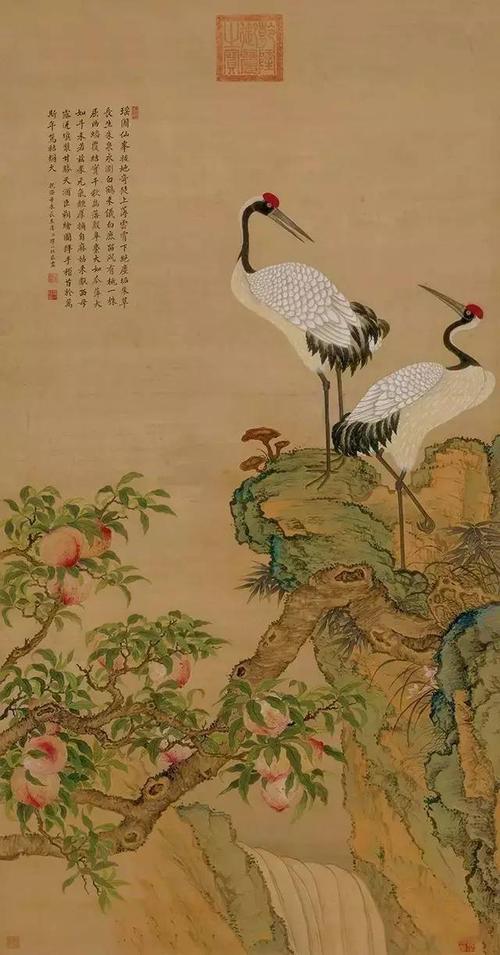 清 邹一桂 蟠桃图 绢本87x166 ▼