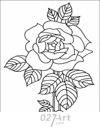 简笔画花花中皇后月季简笔画花