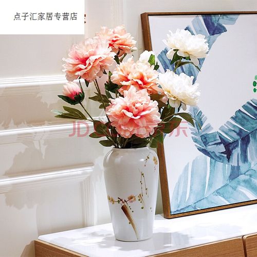 【大号深灰拉丝花瓶套装】2浅2深 2香槟牡丹