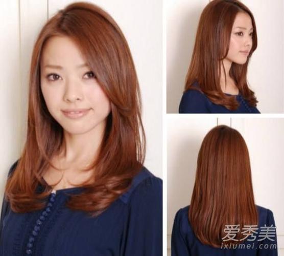 棕红色头发图片女