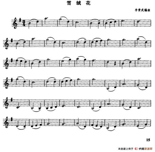 雪绒花五线谱(小提琴版)