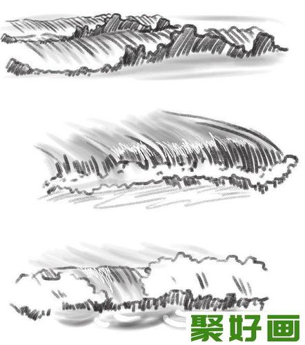 速写波浪的表现手法一速写波浪的表现手法二首先,水面永远都不可能是