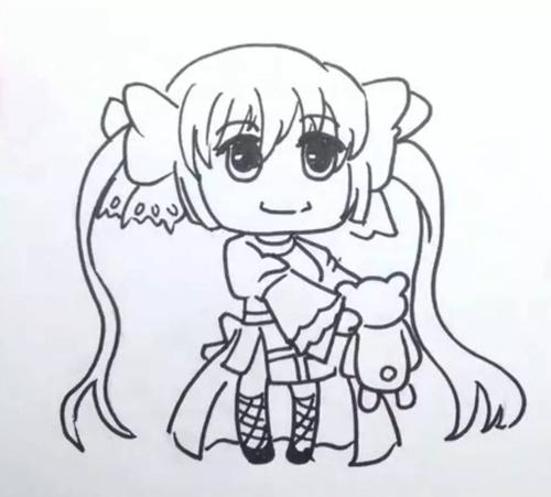 动漫绘画馆-魔法少女和小熊
