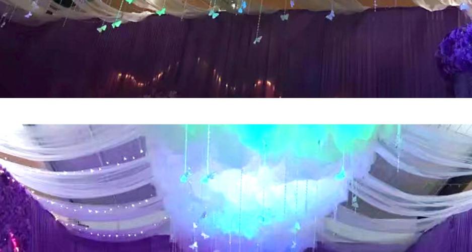 英胜2017新款婚庆道具云顶纱 吊顶纱幔 婚礼 吊顶云朵纱_7折现价2元