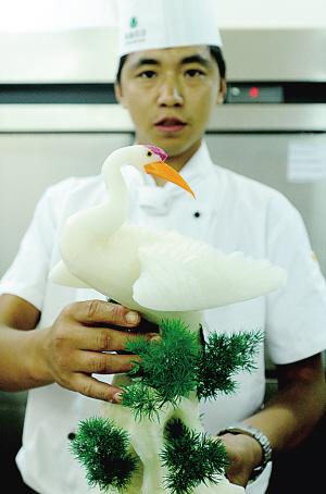 南湖宾馆食品雕刻走进央视(组图)