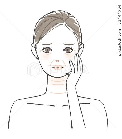 图库插图: 成熟皱纹例证