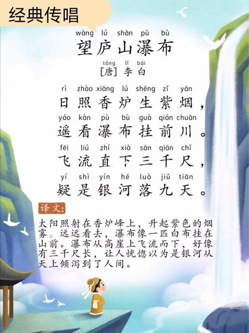 最美古诗词—望庐山瀑布_瀑布_古诗词_文化_阅读