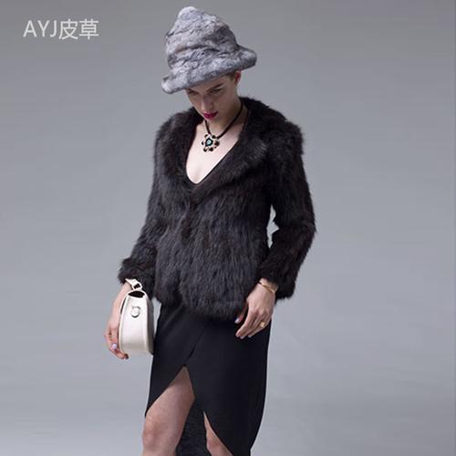 ayj皮草俄罗斯紫貂编织衣服女装西装西服外套奢侈品女士皮草大衣
