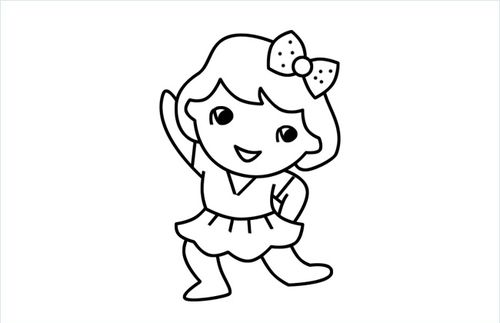 的小女孩简笔画步骤画法分解图片,早操是中小学生必不可少的运动项目