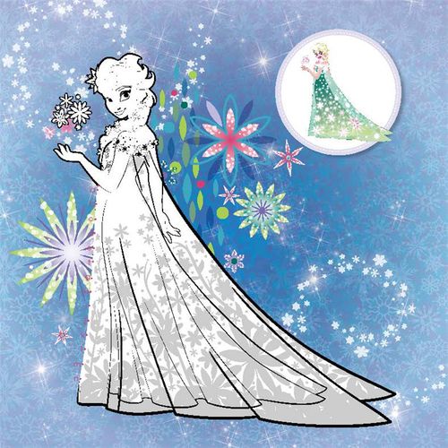 童趣正版迪士尼随时随地创意涂色书冰雪奇缘爱的神奇魔法儿童教辅读物