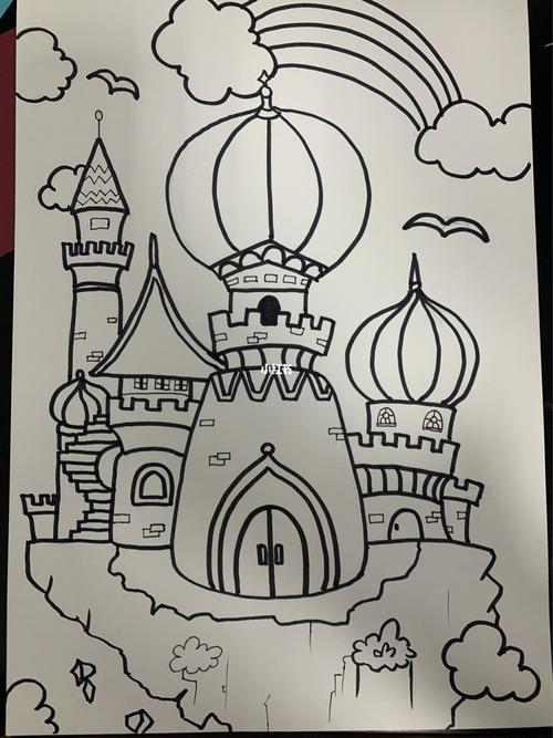 城堡儿童画_儿童画_城堡_城堡儿童画_文化_绘画