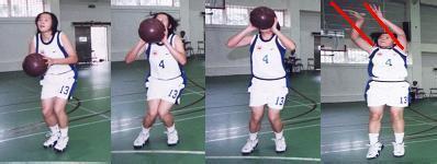 三八式投篮,大多女的前期都是,准度高也不丢脸