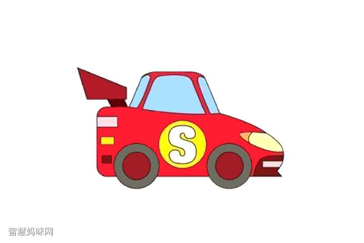 赛车简笔画画法步骤
