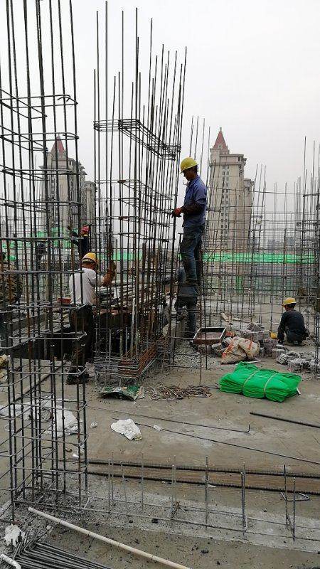 199#楼十五层墙柱钢筋绑扎
