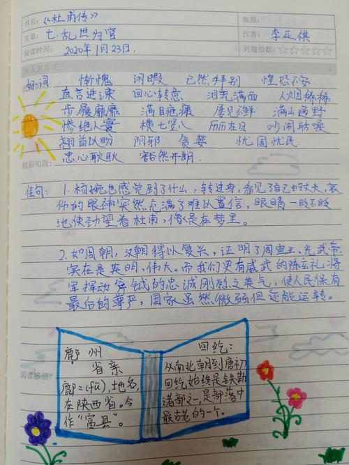 王予霏假期名人探究读书笔记《杜甫传》