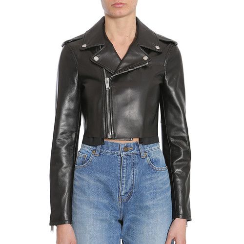 新品yvessaintlaurent圣罗兰女士经典皮衣eb