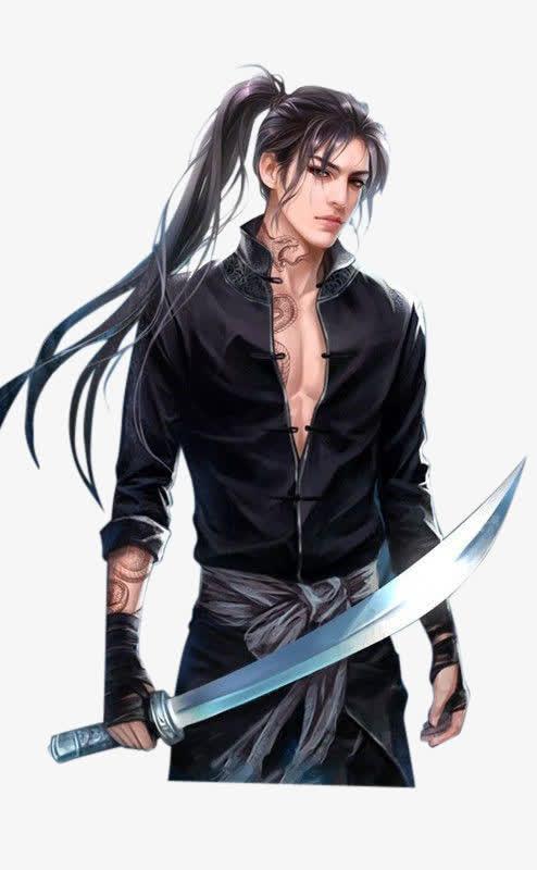 长发男子立绘长发男子人物免抠素材免费下载_觅元素51