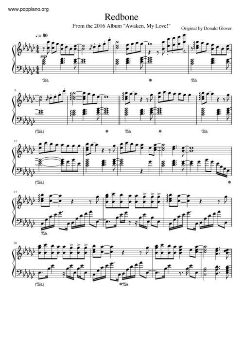 childish gambino - redbone (琴谱)