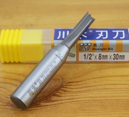 2mm-8mm川木tct双刃直刀 1/2柄 电木铣木工雕刻刀具 密度板专用
