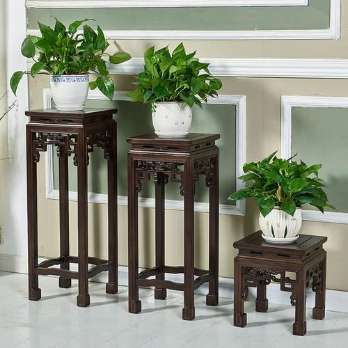 实木中式花架室内客厅红木原木木制绿萝架花几木头仿古整装花盆架