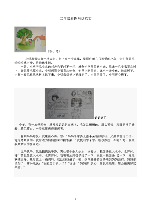 小学二年级看图写话范文大全选读.doc