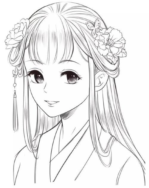 古风流泪的眼睛简笔画 第1页