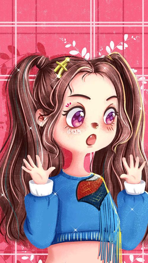 超级可爱虞书欣青春有你2卡通女生手绘头像