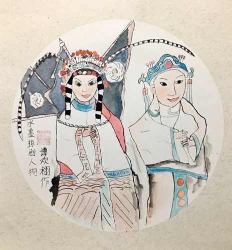 《琼剧戏曲人物》谭欢栩(中国画)
