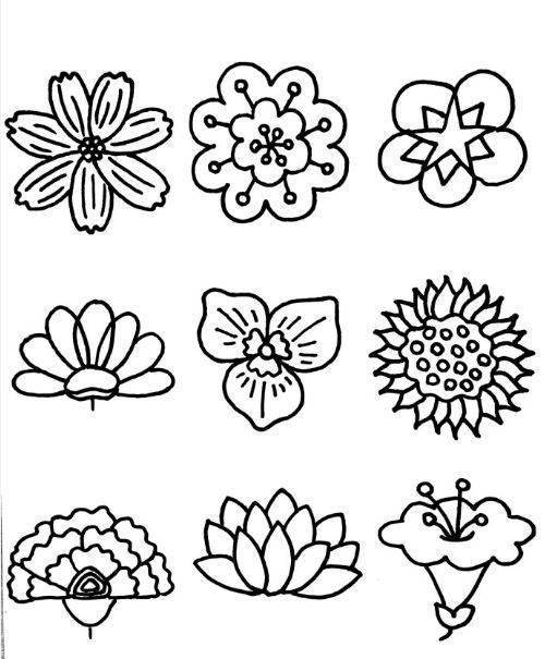 【简笔画】一组花朵简笔,造型百样.花朵手帐,简单易学