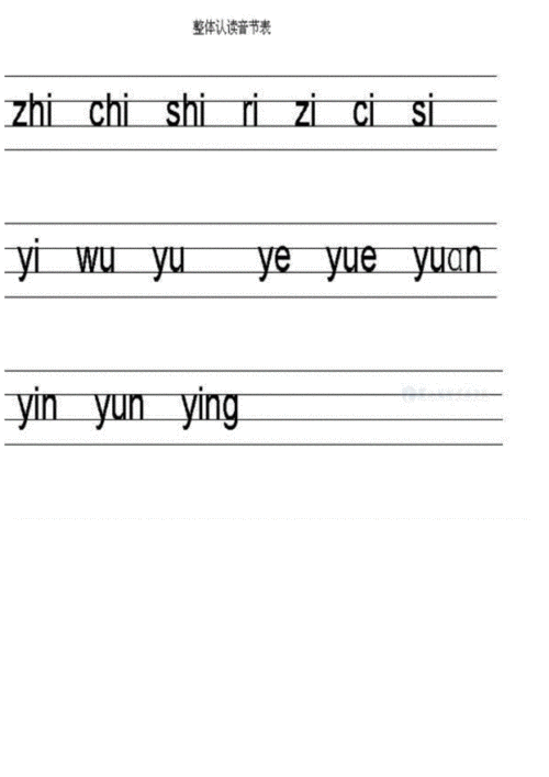 声母韵母整体认读音节在四线三格中的书写格式.pdf 3页