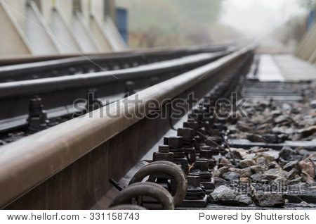 railway track on steel bridge -shallow depth of field