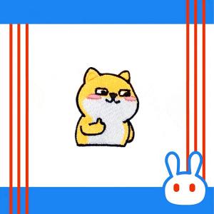 点赞柴犬 卡通表情包刺绣布贴衣服补丁贴时尚书包手帐diy装饰贴布