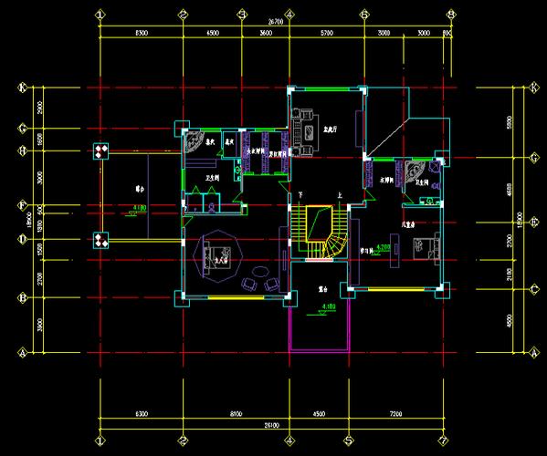 分享海景花园别墅设计cad施工图图集