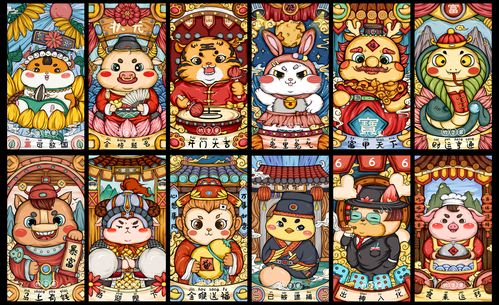 十二生肖—国潮插画