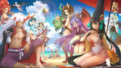 〖凉糕〗来源微博 阴阳师 泳装 茨木童子 酒吞童子 阎魔 妖刀姬 辉夜