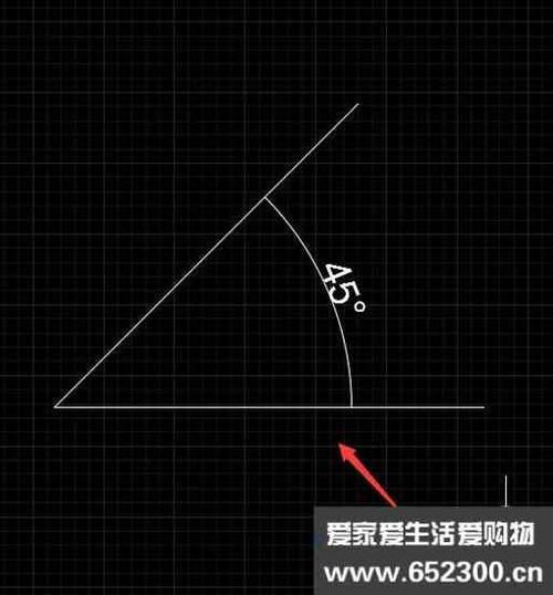 cad怎么画45度角