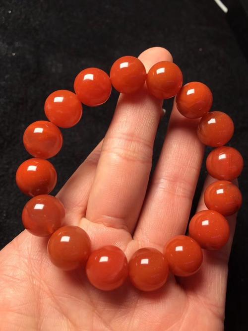 保山南红手串手链天然柿子红玛瑙石佛珠男女士款配饰