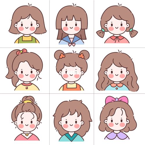 女孩卡通头像简笔画教程图_简笔画_教程_卡通头像_潮流_优设大课堂