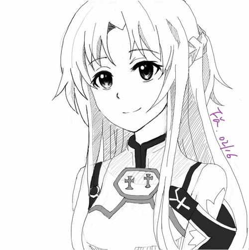 亚丝娜铅笔画作品