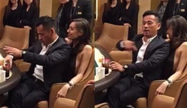 又怀一子?澳门大亨周焯华带情人度假 缠绵热吻旁若无人