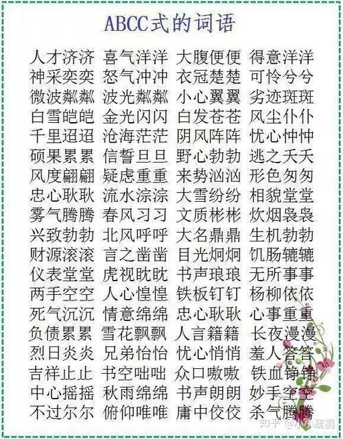 1,abcc式词语
