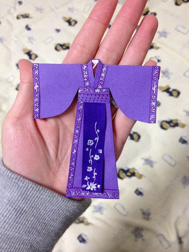 汉服# #折纸# #手工# #纸艺#中国风 古风 手绘 贺卡 水彩