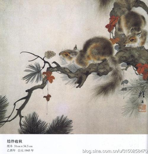 转载刘奎龄画松鼠集