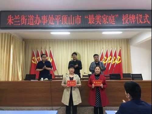 舞钢市朱兰街道举行"最美家庭"授牌仪式